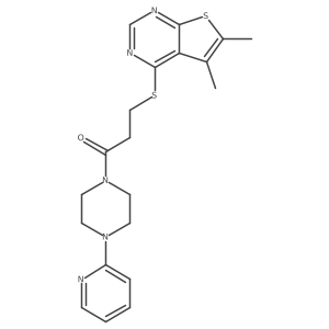 3-[(5,6-Dimethylthieno[2,3-d]pyrimidin-4-yl)sulfanyl]-1-[4-(pyridin-2-yl)piperazin-1-yl]propan-1-one结构式