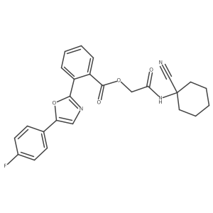 [(1-Cyanocyclohexyl)carbamoyl]methyl 2-[5-(4-fluorophenyl)-1,3-oxazol-2-YL]benzoate结构式