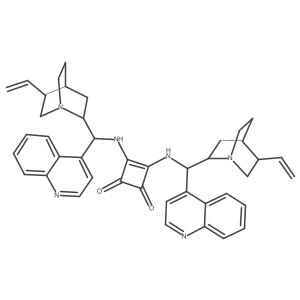 3,4-bis[[[(2R)-5-ethenyl-1-azabicyclo[2.2.2]octan-2-yl]-quinolin-4-ylmethyl]amino]cyclobut-3-ene-1,2-dione结构式