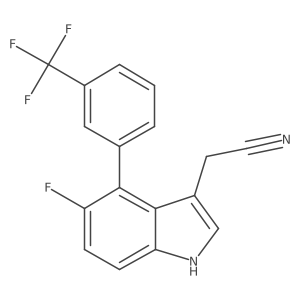 1H-Indole-3-acetonitrile, 5-fluoro-4-[3-(trifluoromethyl)phenyl]-结构式