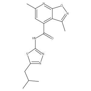 3,6-dimethyl-N-[(2E)-5-(2-methylpropyl)-1,3,4-thiadiazol-2(3H)-ylidene][1,2]oxazolo[5,4-b]pyridine-4-carboxamide结构式