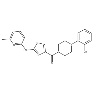 (4-(2-Hydroxyphenyl)piperazin-1-yl)(2-((6-methylpyridin-2-yl)amino)thiazol-4-yl)methanone Structure