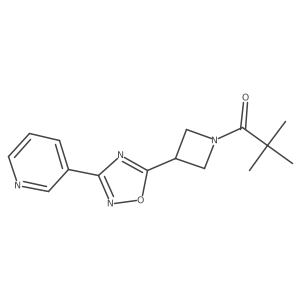 2,2-Dimethyl-1-{3-[3-(pyridin-3-yl)-1,2,4-oxadiazol-5-yl]azetidin-1-yl}propan-1-one结构式