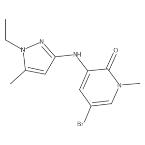 5-Bromo-3-(1-ethyl-5-methyl-1H-pyrazol-3-ylamino)-1-methylpyridin-2(1H)-one Structure