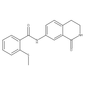 2-(methylthio)-N-(1-oxo-1,2,3,4-tetrahydroisoquinolin-7-yl)benzamide结构式