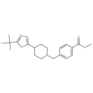 Methyl 4-((4-(5-(trifluoromethyl)-1,3,4-oxadiazol-2-yl)piperidin-1-yl)methyl)benzoate结构式