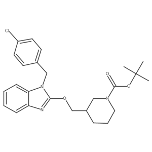 tert-Butyl 3-(((1-(4-chlorobenzyl)-1H-benzo[d]imidazol-2-yl)oxy)methyl)piperidine-1-carboxylate结构式