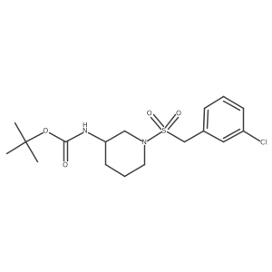 Tert-butyl (1-((3-chlorobenzyl)sulfonyl)piperidin-3-yl)carbamate结构式