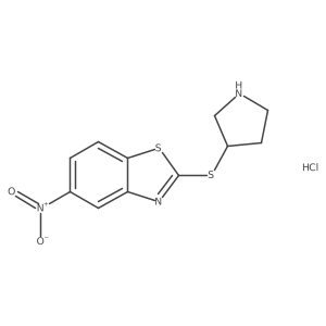 5-Nitro-2-(pyrrolidin-3-ylthio)benzo[d]thiazole hydrochloride结构式