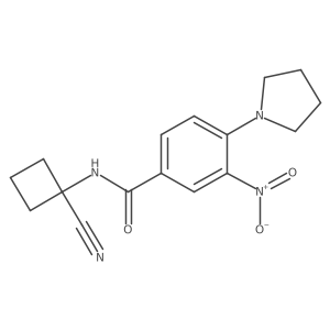 N-(1-cyanocyclobutyl)-3-nitro-4-(pyrrolidin-1-yl)benzamide结构式