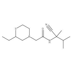 N-(2-Cyano-3-methylbutan-2-yl)-2-(2-ethylthiomorpholin-4-yl)acetamide结构式