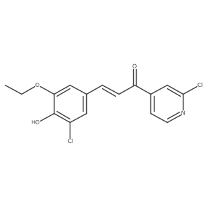 3-(3-Chloro-5-ethoxy-4-hydroxyphenyl)-1-(2-chloropyridin-4-yl)prop-2-en-1-one结构式