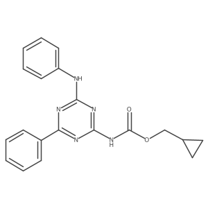 cyclopropylmethyl N-(4-anilino-6-phenyl-1,3,5-triazin-2-yl)carbamate结构式