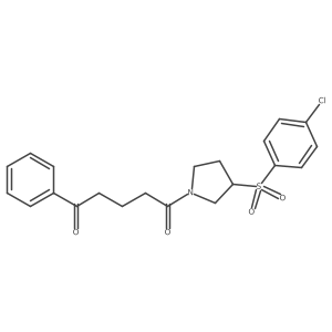 1-(3-((4-Chlorophenyl)sulfonyl)pyrrolidin-1-yl)-5-phenylpentane-1,5-dione结构式