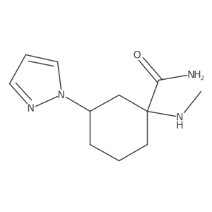 1-(Methylamino)-3-(1h-pyrazol-1-yl)cyclohexane-1-carboxamide结构式
