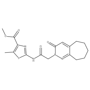 methyl 5-methyl-2-{[(3-oxo-3,5,6,7,8,9-hexahydro-2H-cyclohepta[c]pyridazin-2-yl)acetyl]amino}-1,3-thiazole-4-carboxylate Structure