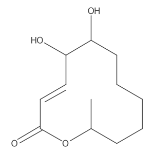(3E,5S,6S,12S)-5,6-Dihydroxy-12-methyloxacyclododec-3-en-2-one Structure