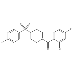 (2-Chloro-4-fluorophenyl)(4-((4-fluorophenyl)sulfonyl)piperidin-1-yl)methanone结构式