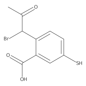 CC(=O)C(Br)c1ccc(S)cc1C(=O)O结构式
