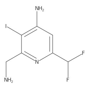 2-(Aminomethyl)-6-(difluoromethyl)-3-iodopyridin-4-amine Structure