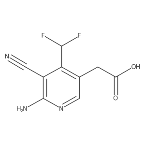 2-(6-Amino-5-cyano-4-(difluoromethyl)pyridin-3-yl)acetic acid结构式