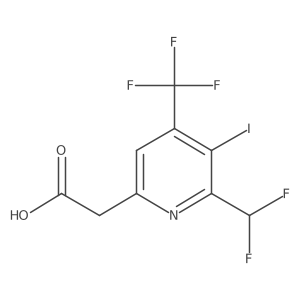 2-(Difluoromethyl)-3-iodo-4-(trifluoromethyl)pyridine-6-acetic acid结构式