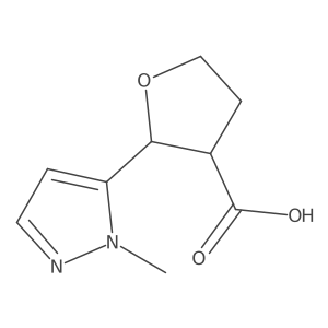 (2R,3R)-2-(1-methyl-1H-pyrazol-5-yl)oxolane-3-carboxylic acid结构式