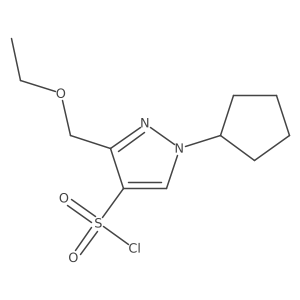 1-cyclopentyl-3-(ethoxymethyl)-1H-pyrazole-4-sulfonyl chloride结构式