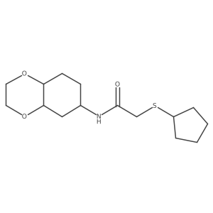 2-(cyclopentylthio)-N-(octahydrobenzo[b][1,4]dioxin-6-yl)acetamide结构式