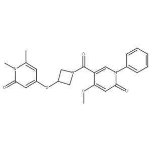 5-(3-((1,6-dimethyl-2-oxo-1,2-dihydropyridin-4-yl)oxy)azetidine-1-carbonyl)-4-methoxy-1-phenylpyridin-2(1H)-one Structure