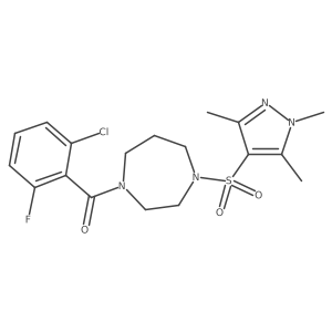 (2-chloro-6-fluorophenyl)(4-((1,3,5-trimethyl-1H-pyrazol-4-yl)sulfonyl)-1,4-diazepan-1-yl)methanone Structure