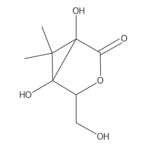 (1R,4R,5R)-1,5-dihydroxy-4-(hydroxymethyl)-6,6-dimethyl-3-oxabicyclo[3.1.0]hexan-2-one结构式