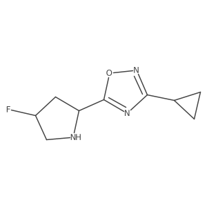 3-Cyclopropyl-5-(4-fluoropyrrolidin-2-yl)-1,2,4-oxadiazole结构式