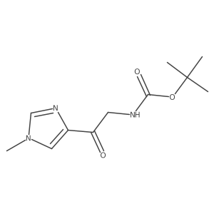 tert-butyl N-[2-(1-methyl-1H-imidazol-4-yl)-2-oxoethyl]carbamate结构式