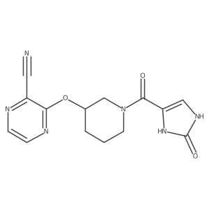 3-((1-(2-oxo-2,3-dihydro-1H-imidazole-4-carbonyl)piperidin-3-yl)oxy)pyrazine-2-carbonitrile Structure