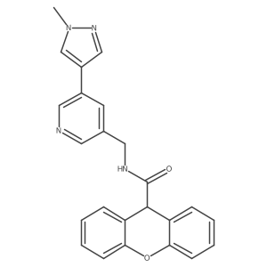 N-((5-(1-methyl-1H-pyrazol-4-yl)pyridin-3-yl)methyl)-9H-xanthene-9-carboxamide Structure