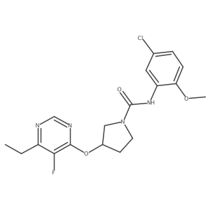N-(5-chloro-2-methoxyphenyl)-3-((6-ethyl-5-fluoropyrimidin-4-yl)oxy)pyrrolidine-1-carboxamide结构式