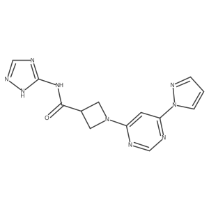 1-(6-(1H-pyrazol-1-yl)pyrimidin-4-yl)-N-(1H-1,2,4-triazol-5-yl)azetidine-3-carboxamide Structure
