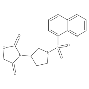 3-(1-(Quinolin-8-ylsulfonyl)pyrrolidin-3-yl)oxazolidine-2,4-dione结构式