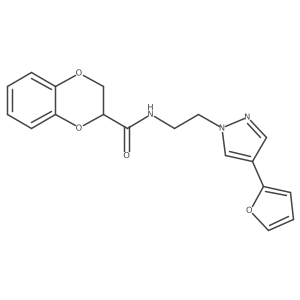 N-(2-(4-(furan-2-yl)-1H-pyrazol-1-yl)ethyl)-2,3-dihydrobenzo[b][1,4]dioxine-2-carboxamide Structure