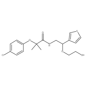 2-(4-chlorophenoxy)-N-[2-(2-hydroxyethoxy)-2-(thiophen-3-yl)ethyl]-2-methylpropanamide结构式