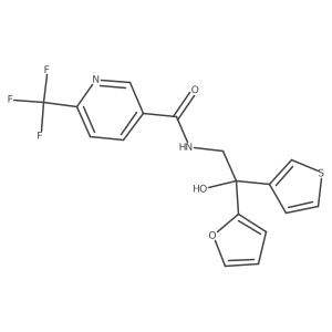 N-(2-(furan-2-yl)-2-hydroxy-2-(thiophen-3-yl)ethyl)-6-(trifluoromethyl)nicotinamide结构式