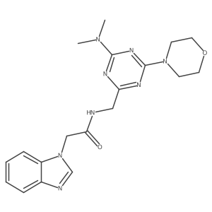 2-(1H-benzo[d]imidazol-1-yl)-N-((4-(dimethylamino)-6-morpholino-1,3,5-triazin-2-yl)methyl)acetamide Structure