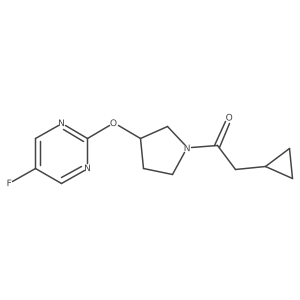 2-Cyclopropyl-1-(3-((5-fluoropyrimidin-2-yl)oxy)pyrrolidin-1-yl)ethanone结构式