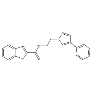 N-{2-[4-(pyridin-4-yl)-1H-pyrazol-1-yl]ethyl}-1-benzofuran-2-carboxamide结构式