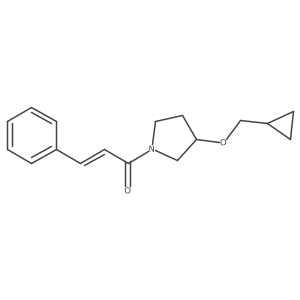(E)-1-(3-(cyclopropylmethoxy)pyrrolidin-1-yl)-3-phenylprop-2-en-1-one结构式