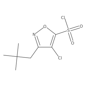 4-Chloro-3-(2,2-dimethylpropyl)-1,2-oxazole-5-sulfonyl chloride结构式