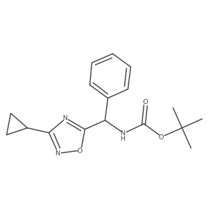 Tert-butyl N-[(3-cyclopropyl-1,2,4-oxadiazol-5-YL)(phenyl)methyl]carbamate结构式