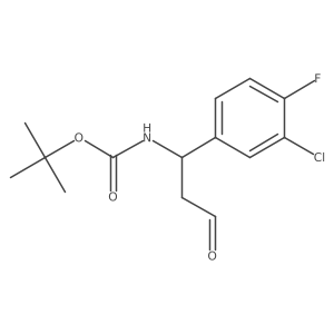tert-butyl N-[(1R)-1-(3-chloro-4-fluorophenyl)-3-oxopropyl]carbamate结构式