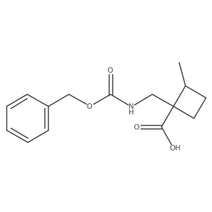 1-({[(Benzyloxy)carbonyl]amino}methyl)-2-methylcyclobutane-1-carboxylic acid结构式